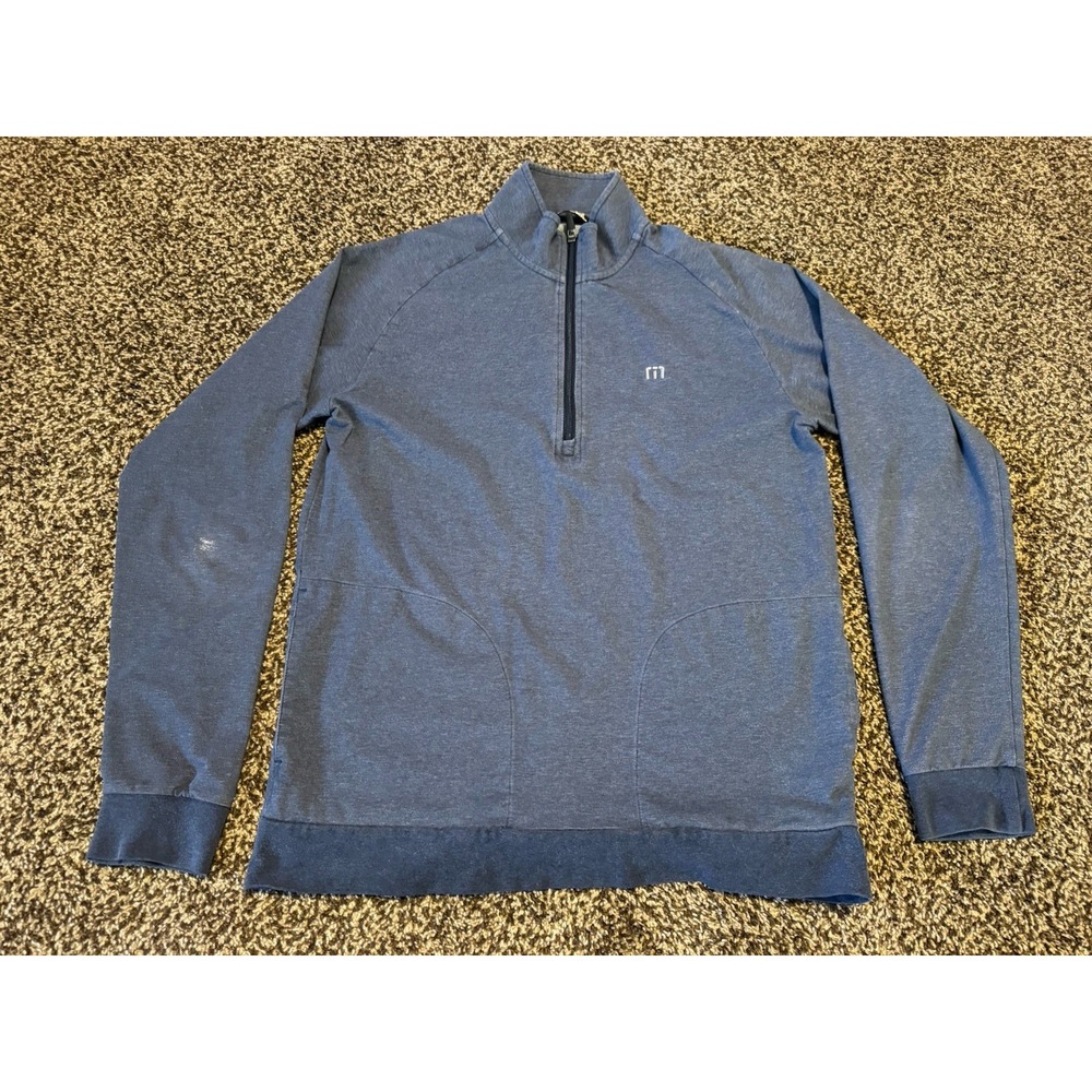 Travis Matthew Zachary Quarter Zip Pullover In Heather Blue Medium